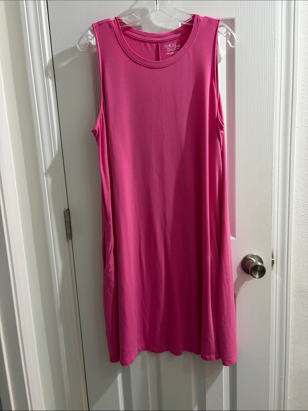 Time and Tru Bright Pink Sleeveless Shift Dress